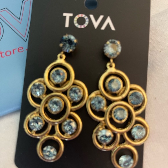 Tova Kori Gold Metal and Light Blue Stones Jewelry Set - Picture 2 of 4